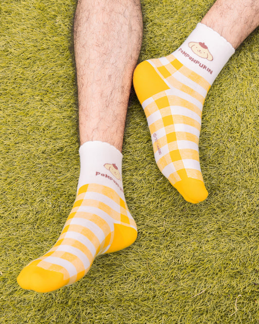 Yellow checkered socks