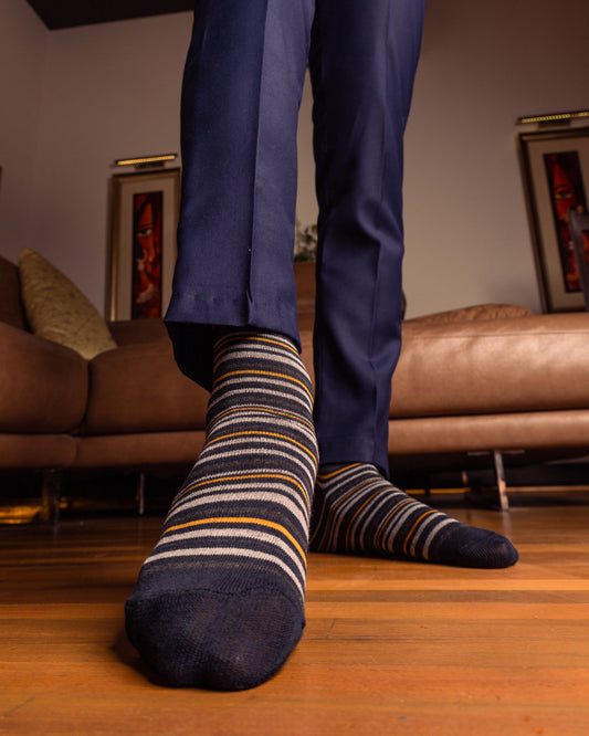 Yellow and Black double lining socks