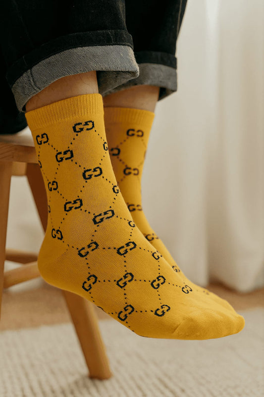 Branded GG socks (yellow)