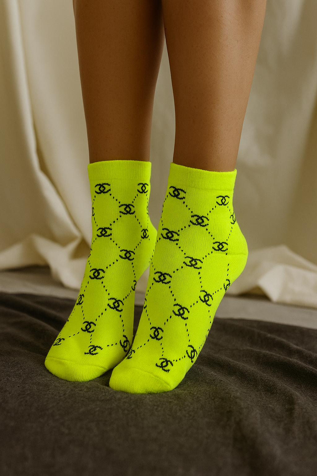 Branded CC socks (neon green)