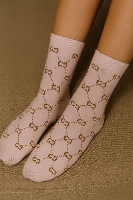 Branded GG socks (pink)